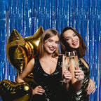 10 Pack Foil Curtain Backdrop Blue Metallic Tinsel Foil Fringe Curtains Photo Booth Props for Birthday Wedding, alternate