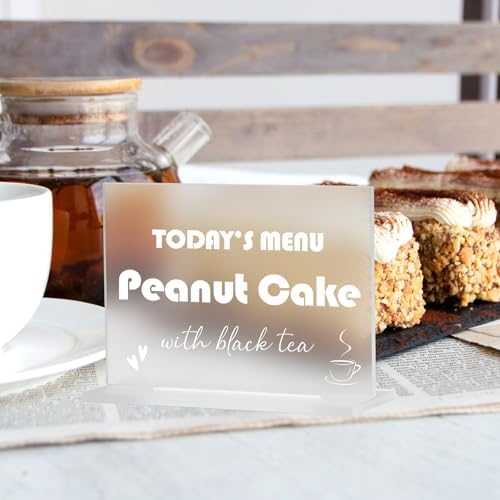 10 Pack Frosted Rectangle Acrylic Sign With Stand, 3.5x2.7 Inch Blank Frosted Acrylic Sign with Base, DIY Buffet, alternate
