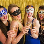 10 Pack Gold Fringe Curtain Backdrop Tinsel Streamers Birthday Party Decorations Christmas Photo Booth Backdrop, alternate