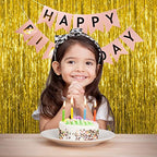 10 Pack Gold Fringe Curtain Backdrop Tinsel Streamers Birthday Party Decorations Christmas Photo Booth Backdrop, alternate