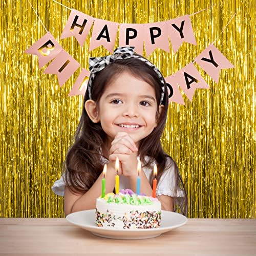 10 Pack Gold Fringe Curtain Backdrop Tinsel Streamers Birthday Party Decorations Christmas Photo Booth Backdrop, alternate