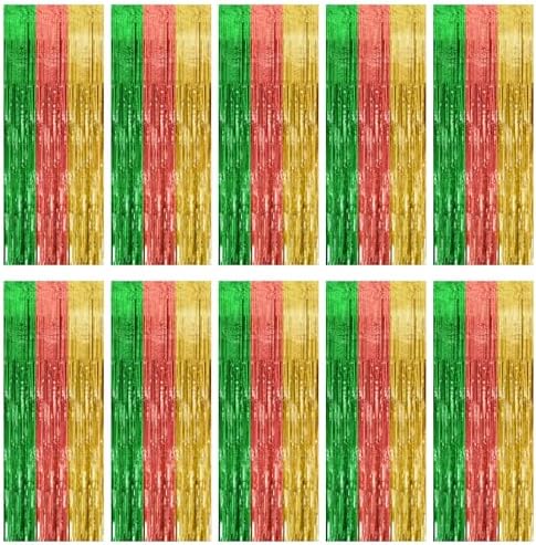 10 Pack Hawaii Backdrop Party Decorations Tinsel Curtain Summer Party Streamer Foil Fringe Birthday Decorations