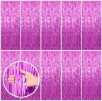 10 Pack Hot Pink Party Decorations Tinsel Curtain Streamers Foil Fringe Photo Booth Backdrop