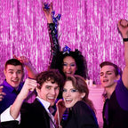 10 Pack Hot Pink Party Decorations Tinsel Curtain Streamers Foil Fringe Photo Booth Backdrop, alternate view 7