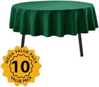 10-Pack Hunter Green Round Tablecloths, 90In for 4-5Ft Round Table, alternate view 2