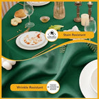10-Pack Hunter Green Round Tablecloths, 90In for 4-5Ft Round Table, alternate view 3