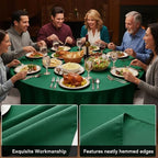 10-Pack Hunter Green Round Tablecloths, 90In for 4-5Ft Round Table, alternate view 4