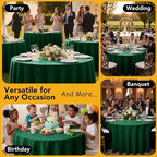 10-Pack Hunter Green Round Tablecloths, 90In for 4-5Ft Round Table, alternate view 5