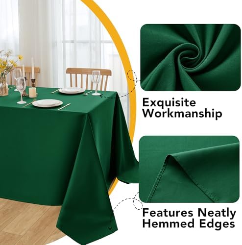 10-Pack Hunter Green Tablecloths for Rectangle Tables, 54 x 108 in, alternate view 3