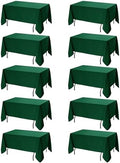 10-Pack Hunter Green Tablecloths for Rectangle Tables, 60 x 120 in