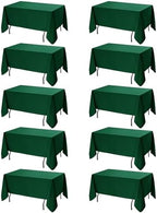 10-Pack Hunter Green Tablecloths for Rectangle Tables, 60 x 120 in