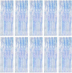 10 Pack Iridescent Backdrop Party Decorations Tinsel Curtain Party Backdrop Foil Fringe Birthday Decorations