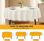 10-Pack Ivory Round Tablecloths, 90 in, for 4-5 Ft Round Tables, alternate view 6