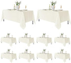 10 Pack Ivory Tablecloths 70x120 Inch for 6-8 Ft Rectangle Tables in 70x120 Inch in Ivory