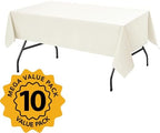 10-Pack Ivory Tablecloths for Rectangle Tables, 54 x 108 Inches in 54 x 108 Inches, alternate view 2