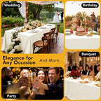 10-Pack Ivory Tablecloths for Rectangle Tables, 60 x 102 Inches in 60 x 102 Inches, alternate view 5