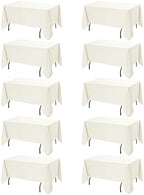 10-Pack Ivory Tablecloths for Rectangle Tables, 60 x 120 Inches in 60 x 120 Inches