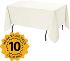 10-Pack Ivory Tablecloths for Rectangle Tables, 60 x 120 Inches in 60 x 120 Inches, alternate view 2
