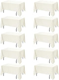 10-Pack Ivory Tablecloths for Rectangle Tables, 70 x 120 Inches in 70 x 120 Inches