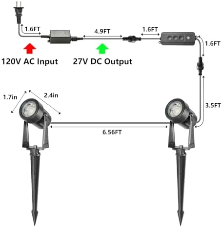 10 Pack Landscape Lights with Dusk to Dawn Sensor Controller, alternate view 2