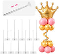 10 Pack Metal Balloon Stands for Table, Adjustable Height 15.75 to 33 Inch in 10 Pack 15.7"-33" in Silver