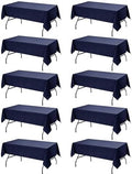 10-Pack Navy Blue Tablecloths for Rectangle Tables, 54 x 108 in