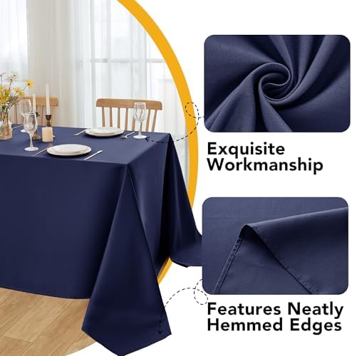 10-Pack Navy Blue Tablecloths for Rectangle Tables, 54 x 108 in, alternate view 3