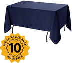 10-Pack Navy Blue Tablecloths for Rectangle Tables, 60 x 120 in, alternate view 2