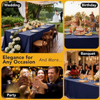 10-Pack Navy Blue Tablecloths for Rectangle Tables, 60 x 120 in, alternate view 5