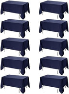 10-Pack Navy Blue Tablecloths for Rectangle Tables, 70 x 120 in