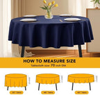 10-Pack Navy Round Tablecloths, 70 in, for 3-4 Ft Round Tables, alternate view 6