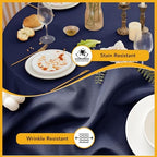 10-Pack Navy Round Tablecloths, 90 in, for 4-5 Ft Round Tables, alternate view 3