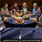 10-Pack Navy Round Tablecloths, 90 in, for 4-5 Ft Round Tables, alternate view 4