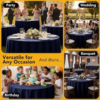 10-Pack Navy Round Tablecloths, 90 in, for 4-5 Ft Round Tables, alternate view 5
