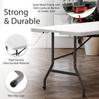 10 Pack of 6 Feet Foldable Table with Built in Handle & Steel Legs | 6FT Heavy Duty Folding Portable | Perfect, alternate