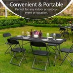 10 PACK of 6 Feet Foldable Table with Built in Handle & Steel Legs | 6FT Heavy Duty Folding Portable | Perfect, alternate