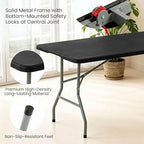 10 Pack of 8 Foot Foldable Table with Built in Handle & Steel Legs, alternate view 6