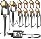 10 Pack Outdoor Landscape Lights with Transformer, LED Spotlights