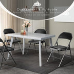 10 Pack Padded Folding Chairs, PU Leather Seat, 350 lb, Black in Black, alternate view 5