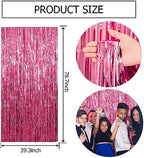 10 Pack Pink Backdrop Party Decorations Tinsel Curtain Party Backdrop Foil Fringe Birthday Decorations Photo, alternate view