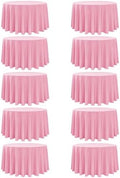 10-Pack Pink Round Tablecloths, 108 in, for 4-5 Ft Round Tables