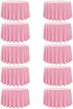 10-Pack Pink Round Tablecloths, 108 in, for 4-5 Ft Round Tables