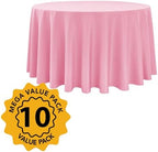 10-Pack Pink Round Tablecloths, 108 in, for 4-5 Ft Round Tables, alternate view 2