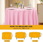 10-Pack Pink Round Tablecloths, 108 in, for 4-5 Ft Round Tables, alternate view 6
