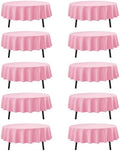 10-Pack Pink Round Tablecloths, 70 in, for 3-4 Ft Round Tables in Pink