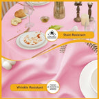 10-Pack Pink Round Tablecloths, 70 in, for 3-4 Ft Round Tables in Pink, alternate view 3