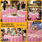 10-Pack Pink Round Tablecloths, 70 in, for 3-4 Ft Round Tables in Pink, alternate view 5