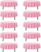 10-Pack Pink Round Tablecloths, 90 in, for 4-5 Ft Round Tables