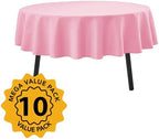 10-Pack Pink Round Tablecloths, 90 in, for 4-5 Ft Round Tables, alternate view 2