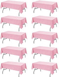10-Pack Pink Tablecloths for Rectangle Tables, 54 x 108 Inches in 54 x 108 Inches in Pink